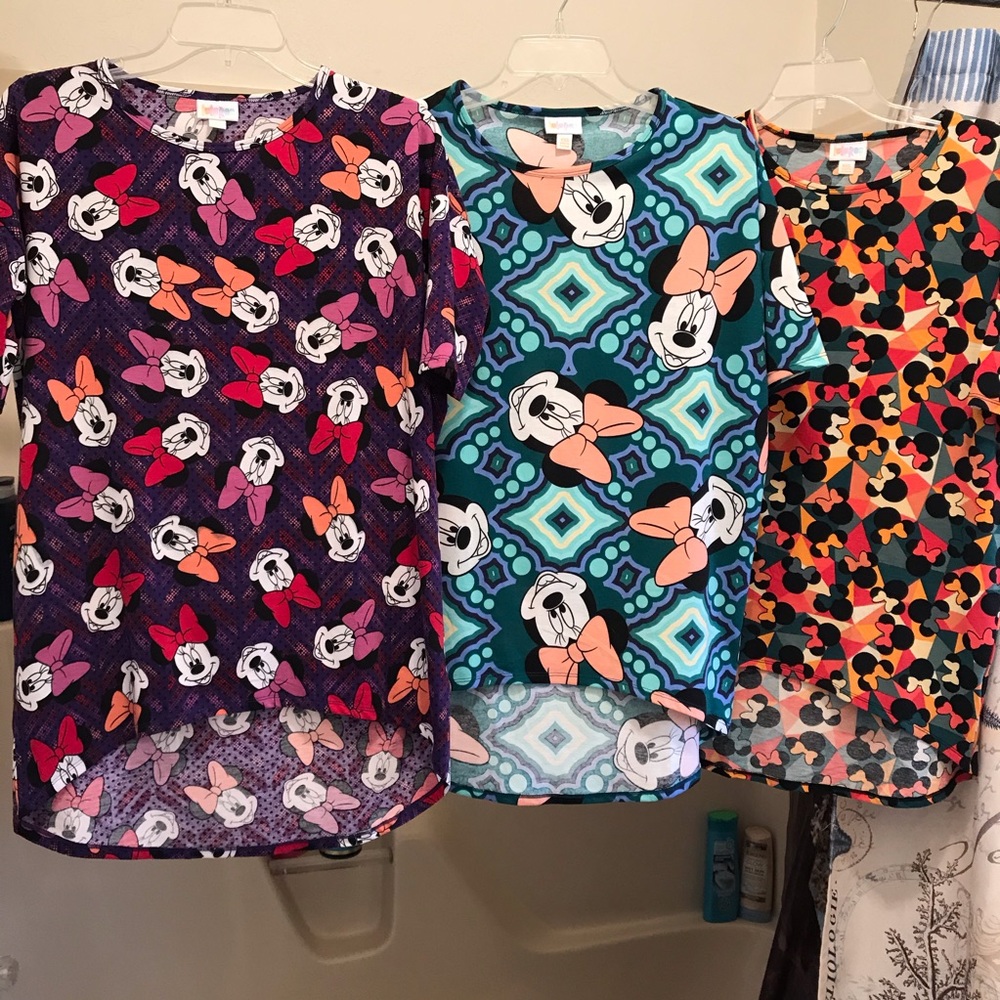 LuLaRoe Disney Irma Tunics Sz XXS Minnie All NWOT